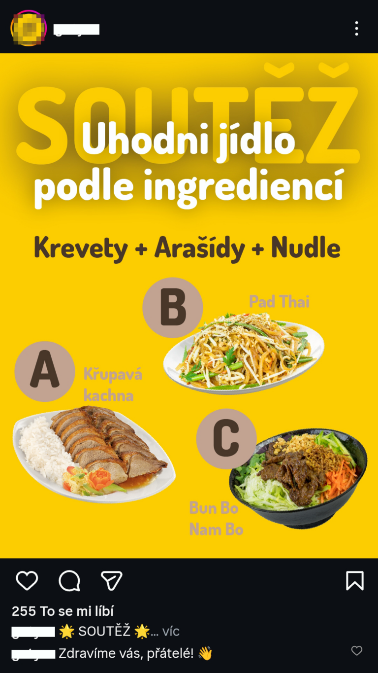 Soutěžní příspěvek s určením pokrmu dle ingrediencí.