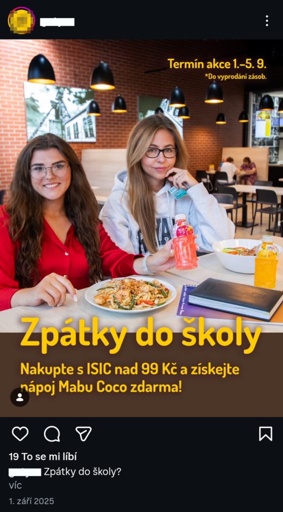 Soutěžní příspěvek na Instagramu na téma Zpátky do školy.