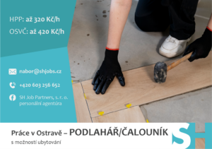Příspěvek zveřejňující otevřenou nabídku v Ostravě na pozici Podlahář čalouník.